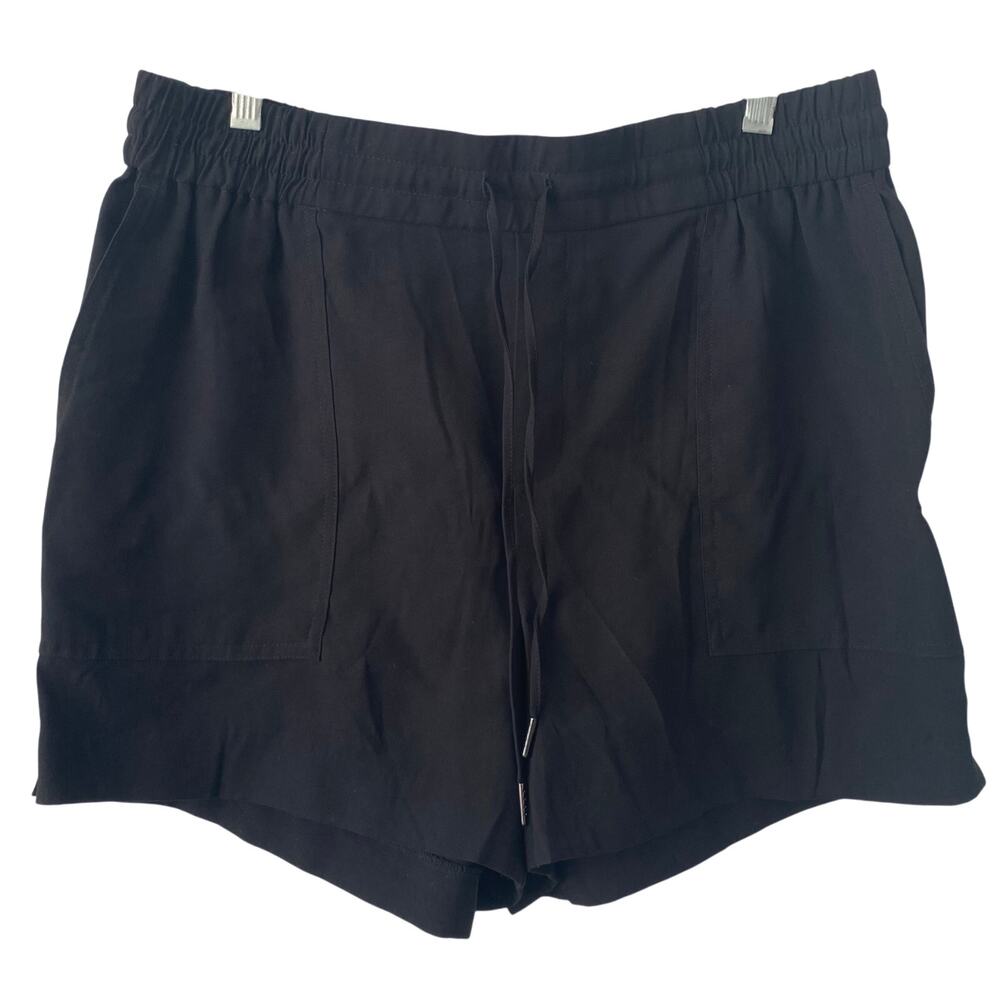 NEW KERSH Women's Flowy Rayon Blend High Waisted Shorts Black Size Medium Summer